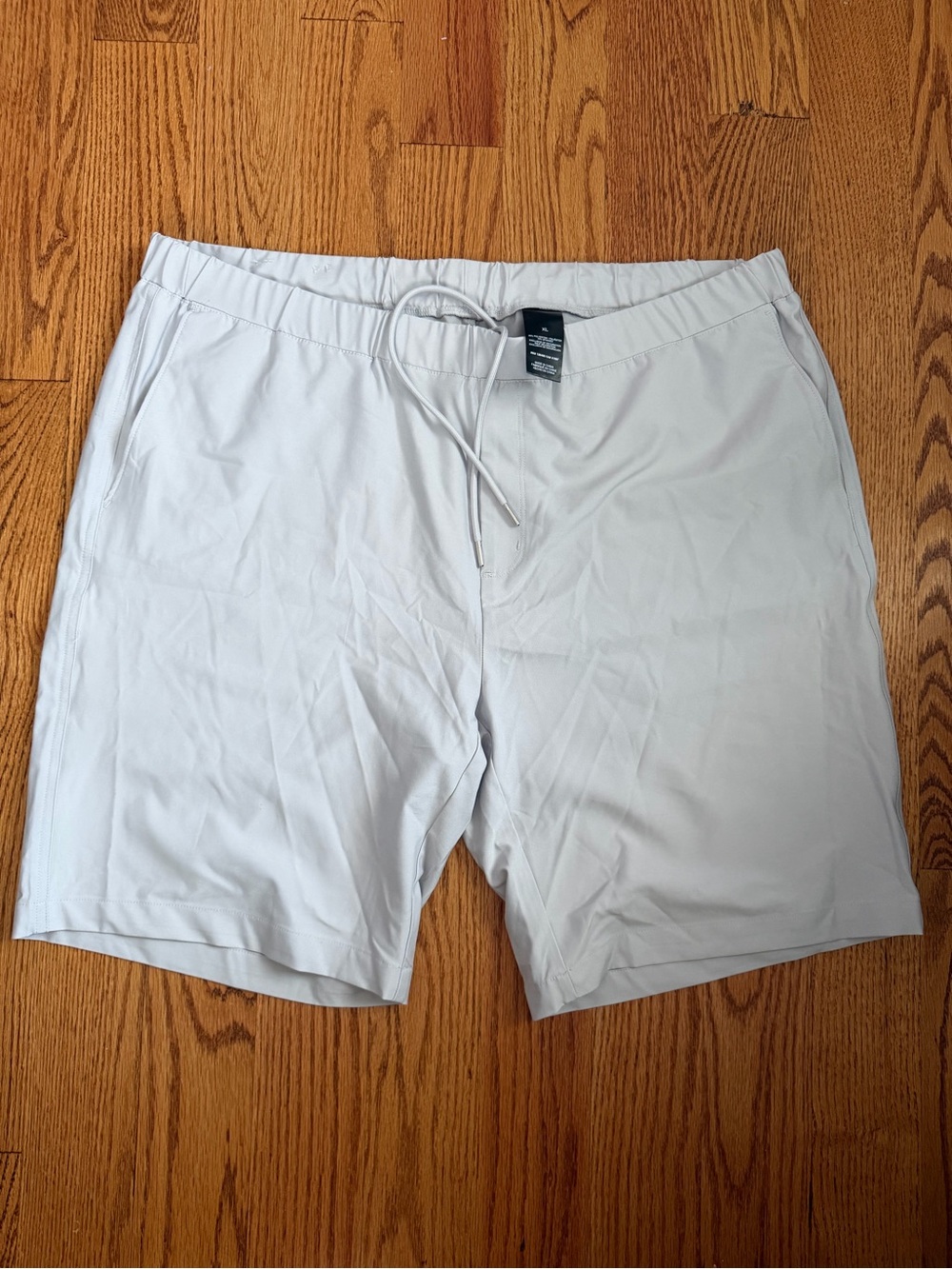 Light Gray Drawstring Athletic Shorts